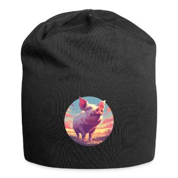 Schweine Schwein - Jersey-Beanie - Schwarz - Vorne