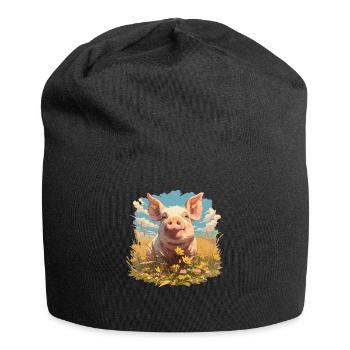 Schweine Schwein - Jersey-Beanie - Schwarz - Vorne