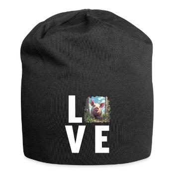 Schweine Schwein - Jersey-Beanie - Schwarz - Vorne