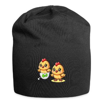 Chick Easter Egg Easter Eggs Chicken Eggs Easter Child - Jersey Beanie - black - Front