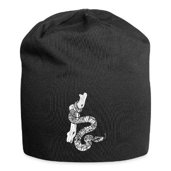 Boa Constrictor Floral Pattern - Jersey Beanie - black - Front