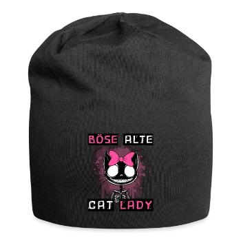 Boese alte Cat Lady Niedlich? Nein, nur gefährlich - Jersey-Beanie - Schwarz - Vorne