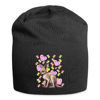 Kangourou Kids Australie Zoo Zoo Animaux du zoo - Bonnet en jersey - noir - Devant