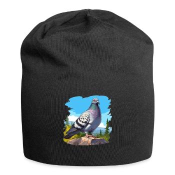 Tauben Taube - Jersey-Beanie - Schwarz - Vorne