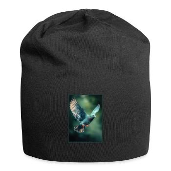 Tauben Taube - Jersey-Beanie - Schwarz - Vorne