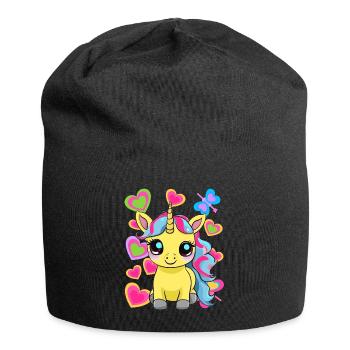 Licorne Licornes Enfants Enfant Rétro Cheval Années 80 - Bonnet en jersey - noir - Devant