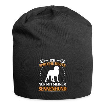 Sennenhund Spreche nur mit Schweizer Sennenhund - Jersey-Beanie - Schwarz - Vorne