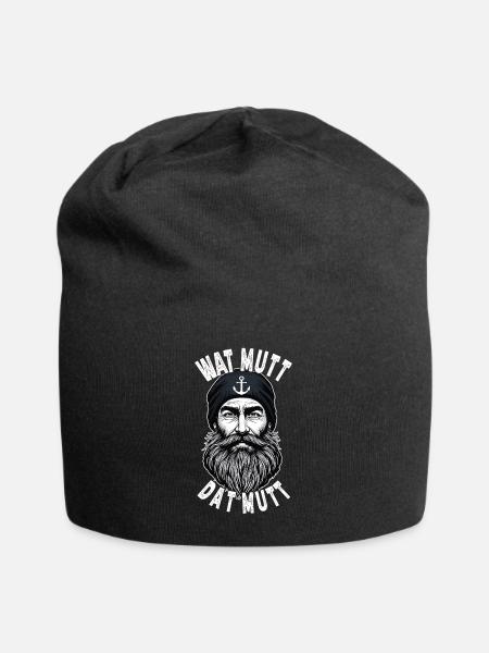 Ostfriesische Nordsee Seemann Wat Mutt Dat Mutt - Jersey-Beanie - Schwarz