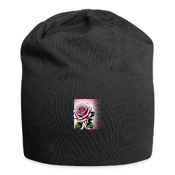 Fleur de rose rayonnante - Bonnet en jersey - noir - Devant