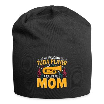My favorite tuba player calls me mom - Jersey Beanie - black - Front