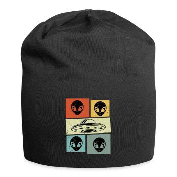 Alien Ovni Rétro Vintage - Bonnet en jersey - noir - Devant