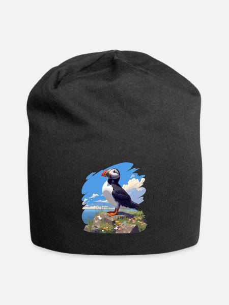 Papageientaucher - Jersey-Beanie - Schwarz