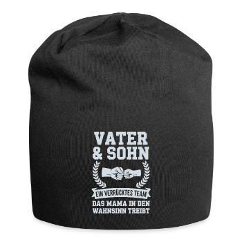 Vater Und Sohn Bester Papa bestes Team Vatertag - Jersey-Beanie - Schwarz - Vorne