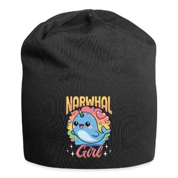 Narwhal Chibi Kawaii - Jersey-Beanie - Schwarz - Vorne