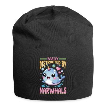 Narwhal Chibi Kawaii - Jersey-Beanie - Schwarz - Vorne