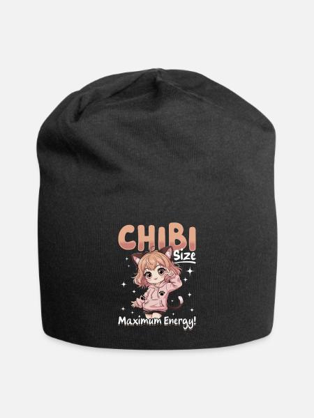 Anime Chibi Kawaii - Jersey-Beanie - Schwarz