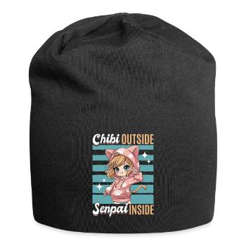 Anime Chibi Kawaii - Bonnet en jersey - noir - Devant