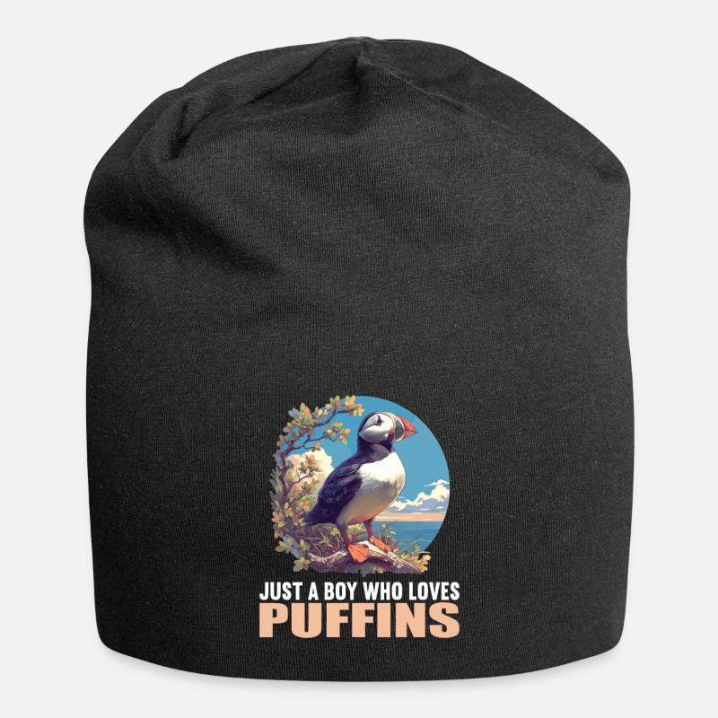 Papageientaucher - Jersey-Beanie - Schwarz