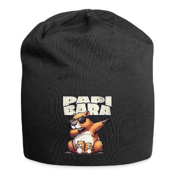 Papibara Capybara Père Papa - Bonnet en jersey - noir - Devant