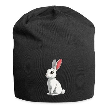 Hasen Hase - Jersey-Beanie - Schwarz - Vorne