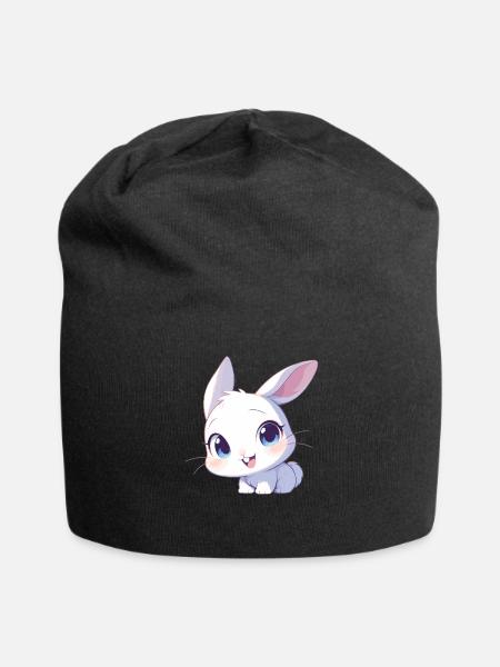 Hasen Hase - Jersey-Beanie - Schwarz