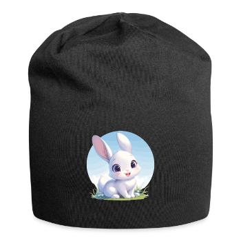 Hasen Hase - Jersey-Beanie - Schwarz - Vorne