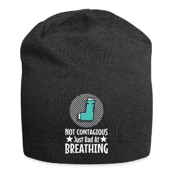 Asthma awareness not contagious just bad - Jersey Beanie - charcoal grey - Front