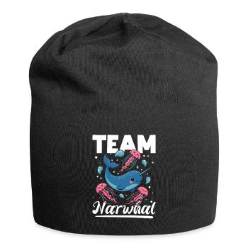 Narwhal Chibi Kawaii - Jersey-Beanie - Schwarz - Vorne