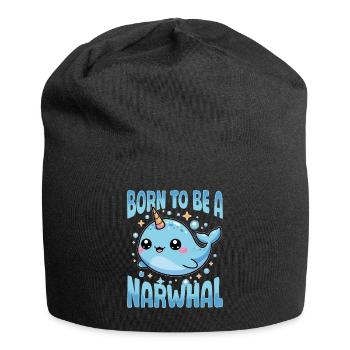 Narwhal Chibi Kawaii - Jersey-Beanie - Schwarz - Vorne