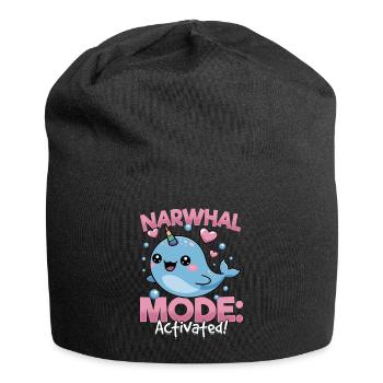 Narwhal Chibi Kawaii - Jersey-Beanie - Schwarz - Vorne