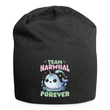 Narwhal Chibi Kawaii - Jersey-Beanie - Schwarz - Vorne