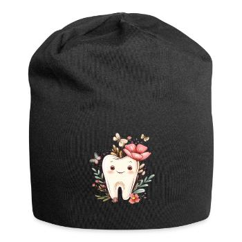 Blossom tooth with butterflies - Jersey Beanie - black - Front