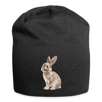 Hasen Hase - Jersey-Beanie - Schwarz - Vorne