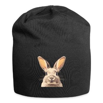 Hasen Hase - Jersey-Beanie - Schwarz - Vorne