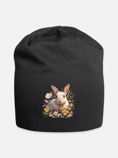 Hasen Hase - Jersey-Beanie - Schwarz