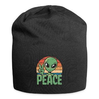 Alien UFO Peace - Jersey Beanie - black - Front