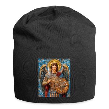 Archangel Michael in Armor Mosaic Painting - Jersey Beanie - black - Front