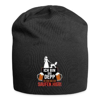 I'm the idiot, they're only here to drink - Jersey Beanie - black - Front