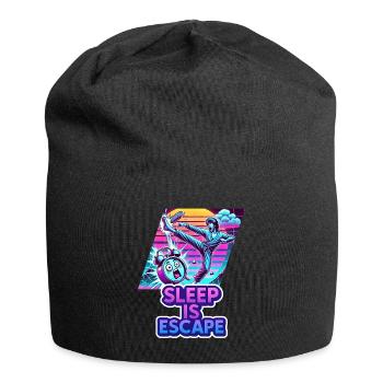 Le sommeil, c’est l’évasion – Le sommeil est la seule issue de secours - Bonnet en jersey - noir - Devant