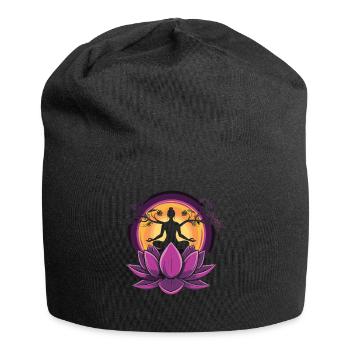 Meditation Funny Laughter Yoga - Jersey Beanie - black - Front