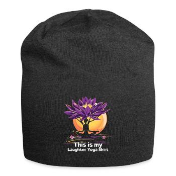 Meditation Funny Laughter Yoga - Jersey Beanie - charcoal grey - Front