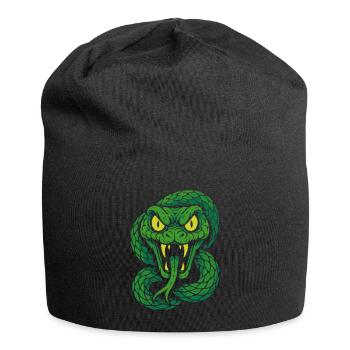 Wütende Giftschlange im Neonstil - Jersey-Beanie - Schwarz - Vorne