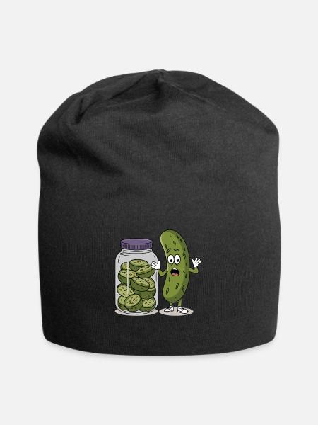 Gurke - Jersey-Beanie - Schwarz