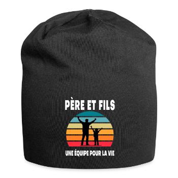 père et fils papa complices vintage duo assorti - Bonnet en jersey - noir - Devant
