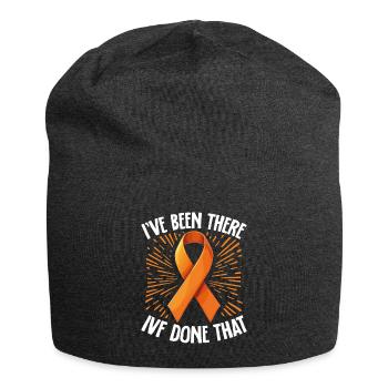 Infertility awareness IVF fertilization - Jersey Beanie - charcoal grey - Front