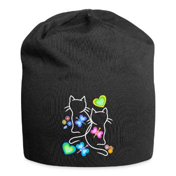 Kinder Katzen Katze Kätzchen Kleinkinder Baby - Jersey-Beanie - Schwarz - Vorne