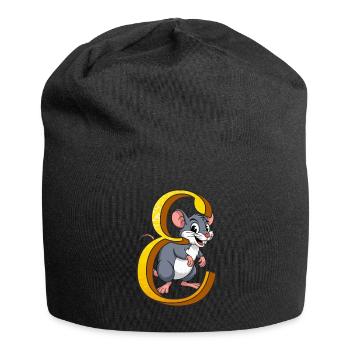 BUCHSTABE E - Jersey-Beanie - Schwarz - Vorne