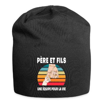 Father and Son Dad Handmade Vintage Father's Day - Jersey Beanie - black - Front