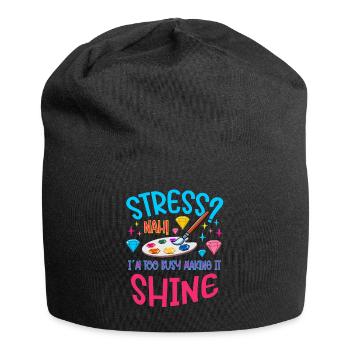 Diamond Painting Artist Stress Too Busy Shine - Jersey Beanie - black - Front