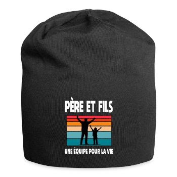 père et fils papa vintage complices duo assorti - Bonnet en jersey - noir - Devant